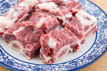 A plate of fresh beef ribs