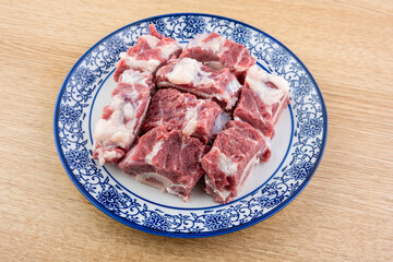 A plate of fresh beef ribs