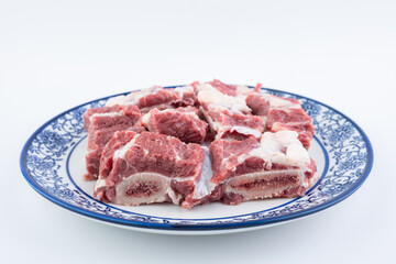 A plate of fresh beef ribs
