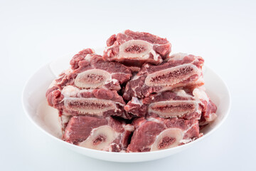 A plate of fresh beef ribs