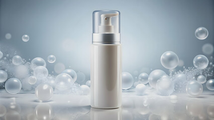 Face cleansing mousse with shampoo foam texture , skincare, beauty, cosmetic, cleanser, creamy, bubbles, facial, hygiene