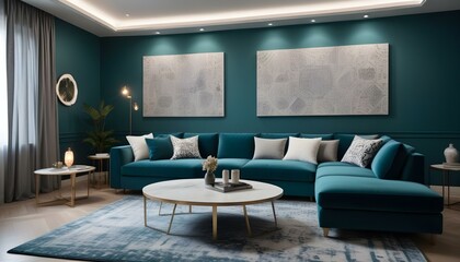 Photo interior modern design room 3d illustration;