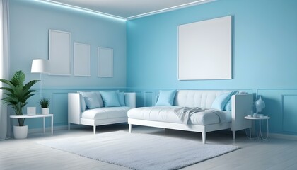 Photo interior modern design room 3d illustration;