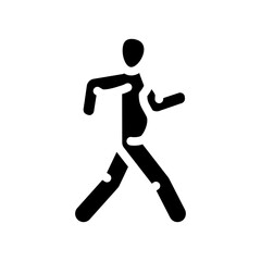 walking pregnant fitness glyph icon vector. walking pregnant fitness sign. isolated symbol illustration