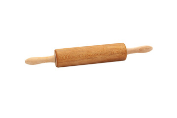 Kitchen wooden rolling pin for rolling out dough. A kitchen appliance for working with dough. No background. Preparation for baking. Horizontal