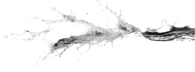  Black Liquid Splashing on Png Background.