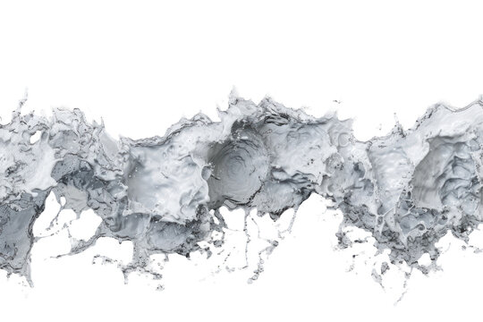 White Liquid Oozing Out on Png Background.