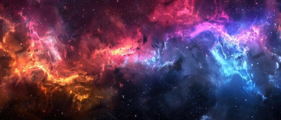 Fototapeta premium A colorful galaxy with a long red line and a blue line