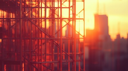 Fototapeta premium As a safety equipment, scaffolding is used on construction sites.