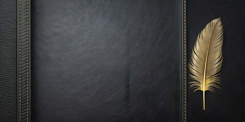 Smooth black menu cover with feather texture design , jazz, club, restaurant, elegant, luxurious, upscale, fancy, feathers, black