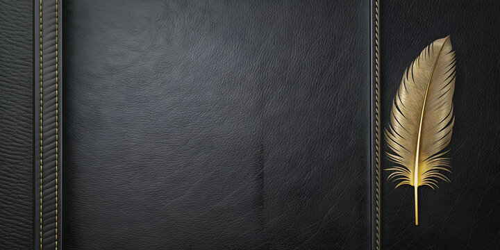 Smooth black menu cover with feather texture design , jazz, club, restaurant, elegant, luxurious, upscale, fancy, feathers, black