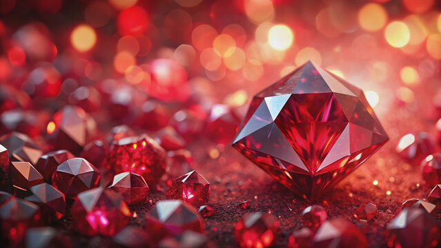 Abstract ruby background with a shimmering red crystal surface , ruby, abstract, background, red, crystal, surface