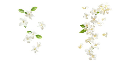 falling stephanotis flowers on white background,transparent background