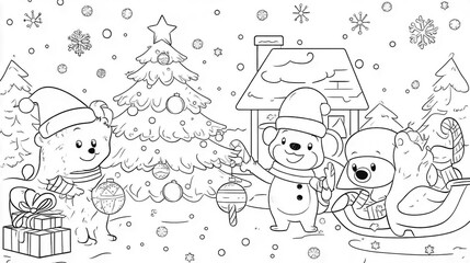 A fun and simple line-art drawing designed for children to color.