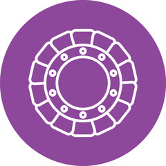 Naklejka premium Settings line circle icon