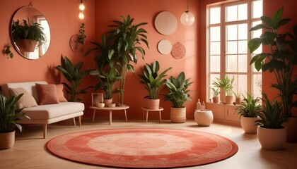 Photo interior modern design room 3d illustration;