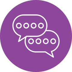 Messages line circle icon