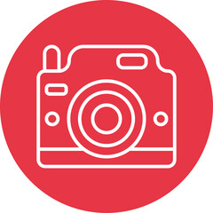 Camera line circle icon