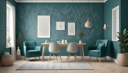 Photo interior modern design room 3d illustration;