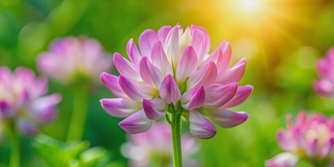 Closeup of a vibrant Chinese milk vetch flower, Chinese milk vetch, flower, closeup, vibrant, bright, botany, nature, beauty, macro