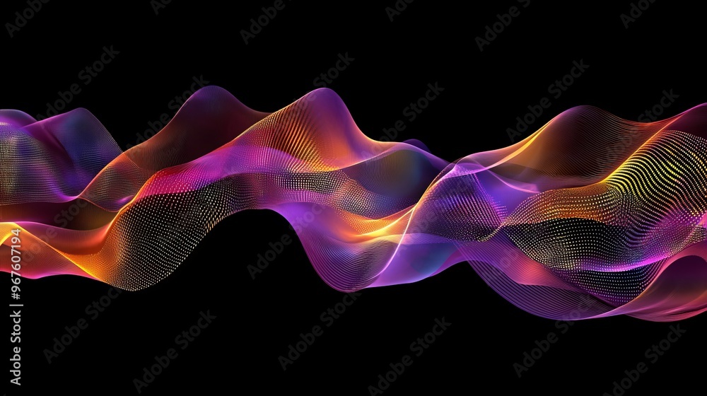 Poster information visualization of modern abstract colorful big data. financial analysis, social network a