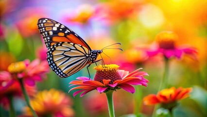 Butterfly perched on a vibrant flower , butterfly, colorful, insect, pollination, nature, garden, flora, wings, beauty, bloom