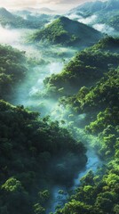 Obraz premium Misty Mountain Valley