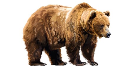 Obraz premium Brown Bear ( Ursus arctos) Isolated on Png Background.