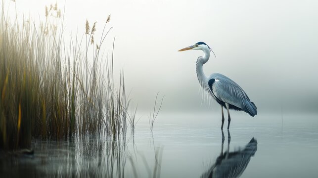 Heron in the Mist
