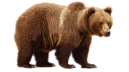 Brown Bear ( Ursus arctos) Isolated on Png Background.
