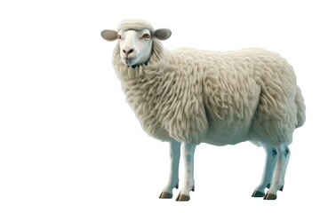 Fototapeta premium Woolly Sheep 3D Isolated Png.