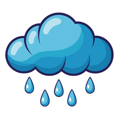 Rain icon set. Weather forecast symbols featuring rainy clouds