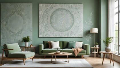 Photo interior modern design room 3d illustration;
