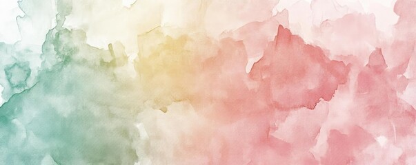 A vibrant watercolor background showcasing soft hues of green, yellow, and pink, perfect for creative designs and artistic projects.