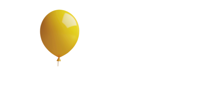 Yellow Balloon Isolated on Png Background.