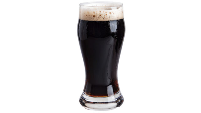 Dark Beer Glass Element on Png Background.