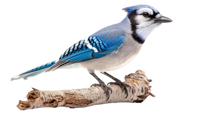 Blue Jay (Cyanocitta cristata) or Cardinal Bird on Branch PNG.