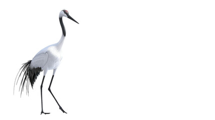 Obraz premium White Crane Bird Element on Png Background.