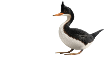Grebe Bird Baby Character Isolated on Png Background.