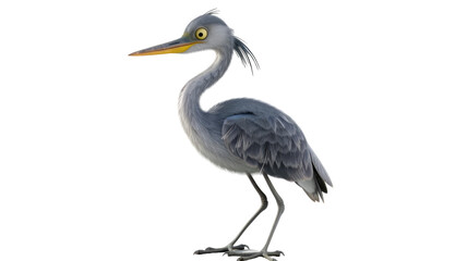 Obraz premium Heron Bird Isolated in Standing Pose Png.