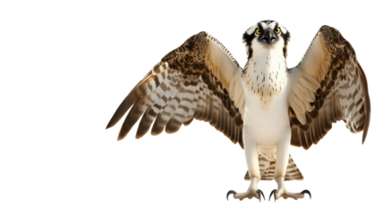 Aggressive Bird of Osprey (Eagle) Character Isolated on Png Background.