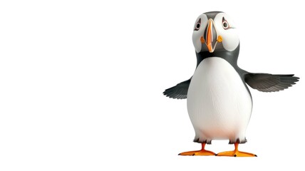 Obraz premium Cuddly Puffin Bird Toy Isolated on Png Background.