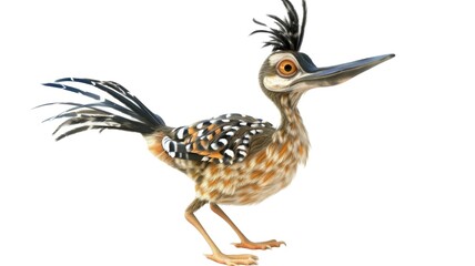 Obraz premium Colored Roadrunners Bird Character Isolated on Png Background.