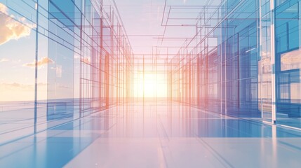 Obraz premium 3D rendering of a civil engineer analyzing bridge design engineering.