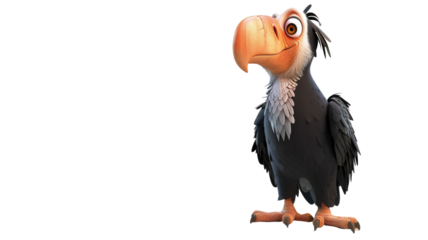 Angry Vulture Bird 3D Character Png.