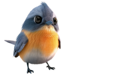 Titmouse Bird Character Isolated Png.