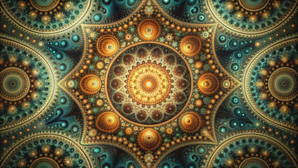 Fractal background with intricate geometric patterns, fractal, background, geometric, abstract, design, texture, digital