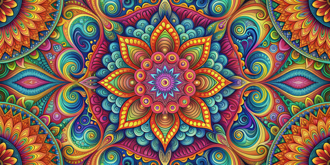 Colorful abstract pattern with vibrant geometric shapes and swirls, colorful, abstract, pattern, vibrant, geometric, shapes