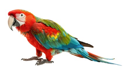 Obraz premium Cute Parrot Character Isolated on Png Background.