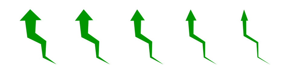 zigzag arrow icon. zig-zag arrows up  sign. symbol graph illustration for growth succes finance on business or market